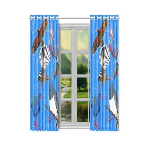 Native birds 1 New Window Curtain 50" x 84"(One Piece)