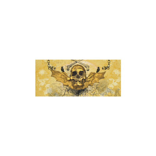 Awesome skull in golden colors Sleeveless Splicing Shift Dress(Model D17)