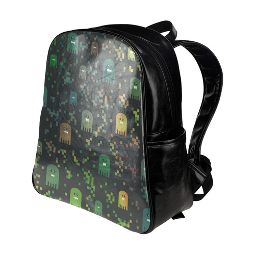Pac Video Game Men Multi-Pockets Backpack (Model 1636)