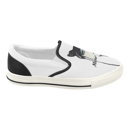 meow Women's Slip-on Canvas Shoes (Model 019)