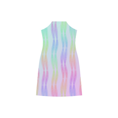 Curvy Rainbow Helix V-Neck Open Fork Long Dress(Model D18)