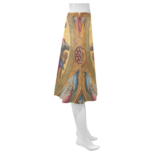 Jesus on Cross Mnemosyne Women's Crepe Skirt (Model D16)