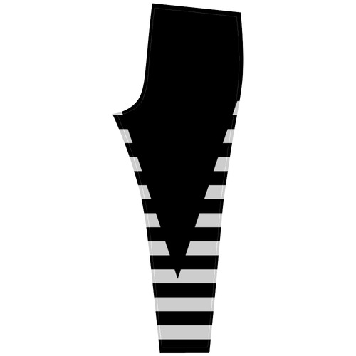 Geometric Style Black solid Stripes Big Triangle Cassandra Women's Leggings (Model L01)