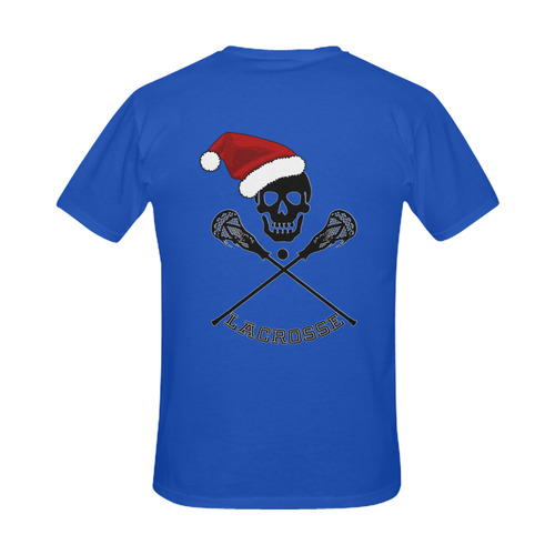 Santa Hat Lacrosse Skull Christmas Men's Slim Fit T-shirt (Model T13)