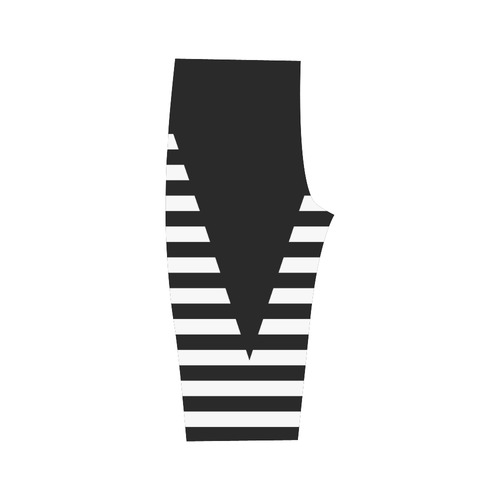 Geometric Style Black solid Stripes Big Triangle Hestia Cropped Leggings (Model L03)