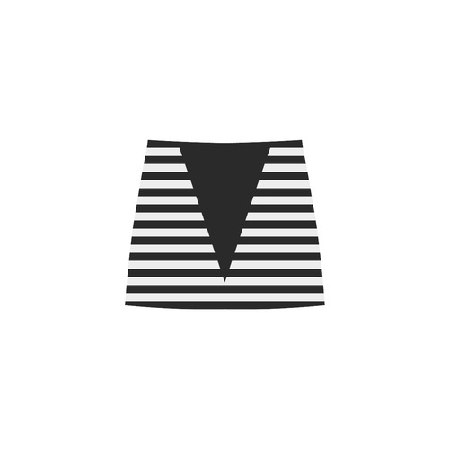 Geometric Style Black solid Stripes Big Triangle Eos Women's Sleeveless Dress (Model D01)