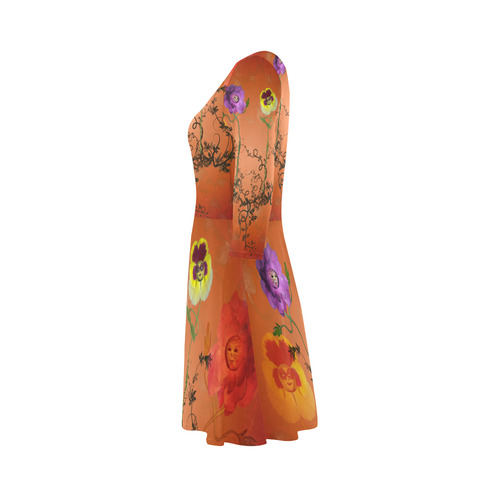 Fantasy flowers 3/4 Sleeve Sundress (D23)