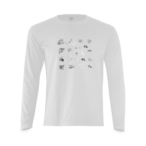 Fashion design for Man : Modern floral T-Shirt with hand-drawn flowers. 2016 Art Collection Sunny Men's T-shirt (long-sleeve) (Model T08)