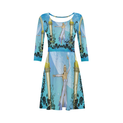 Dancing in the sky with roses 3/4 Sleeve Sundress (D23)