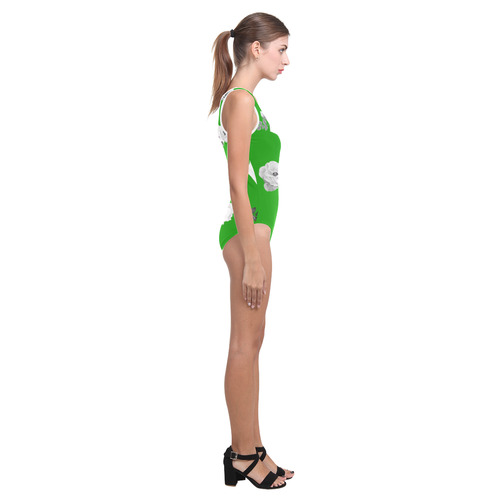 New! Vintage bikini in green and greyscale edition. Original hand-drawn edition from our atelier. Co Vest One Piece Swimsuit (Model S04)