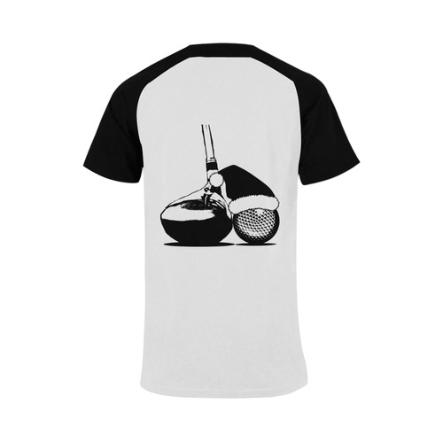 Santa Hat Golf Ball and Club Christmas Men's Raglan T-shirt Big Size (USA Size) (Model T11)