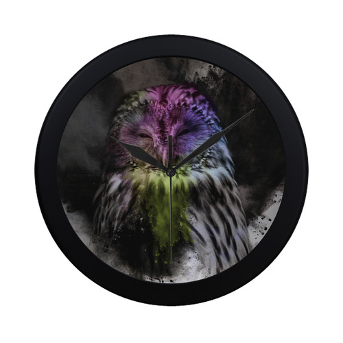Abstract colorful owl Circular Plastic Wall clock