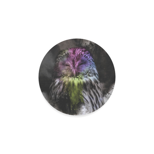 Abstract colorful owl Round Coaster