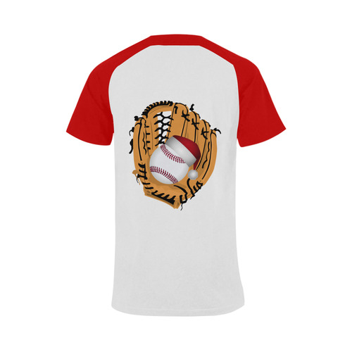 Santa Hat Baseball and Glove Christmas Men's Raglan T-shirt Big Size (USA Size) (Model T11)