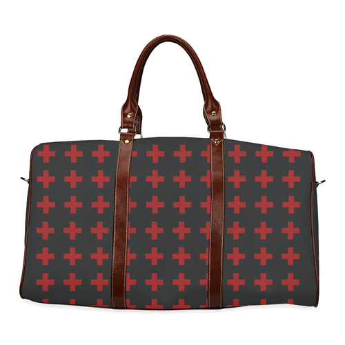 Crosses Punk Rock Style red crosses pattern Waterproof Travel Bag/Small (Model 1639)