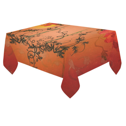 Fantasy flowers Cotton Linen Tablecloth 60"x 84"
