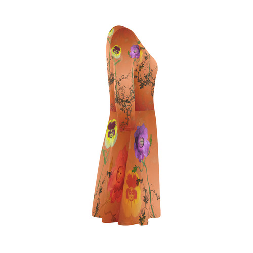 Fantasy flowers 3/4 Sleeve Sundress (D23)