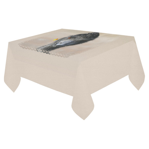 Happy Emu with Flower Cotton Linen Tablecloth 52"x 70"