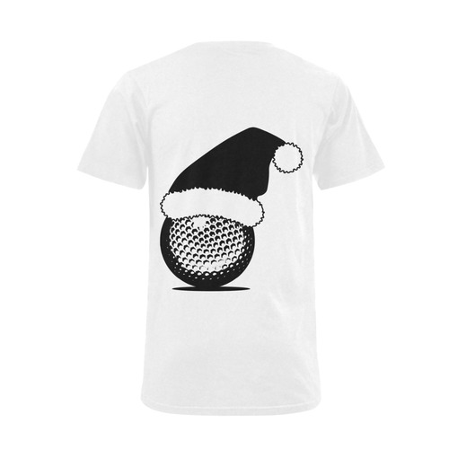 Santa Hat Golf Ball Christmas Men's V-Neck T-shirt  Big Size(USA Size) (Model T10)