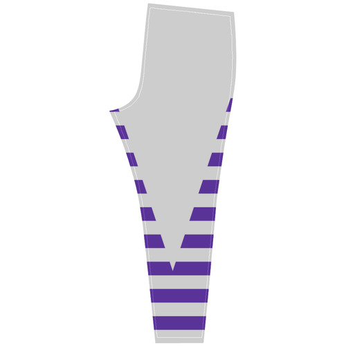 Geometric Style White solid Stripes Big Triangle Cassandra Women's Leggings (Model L01)