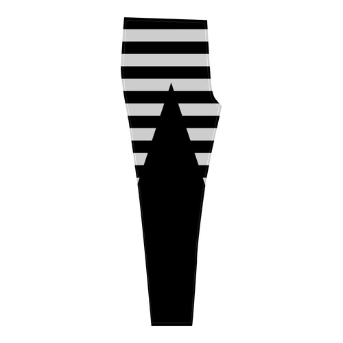 Geometric Style Black solid Stripes Big Triangle Cassandra Women's Leggings (Model L01)