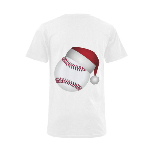Santa Hat Baseball Christmas Men's V-Neck T-shirt  Big Size(USA Size) (Model T10)