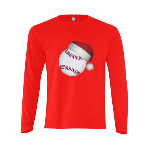 Santa Hat Baseball Christmas Sunny Men's T-shirt (long-sleeve) (Model T08)