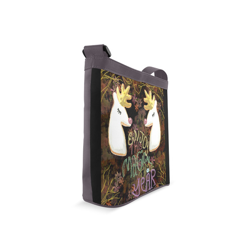 deer with gold branches Crossbody Bags (Model 1613)
