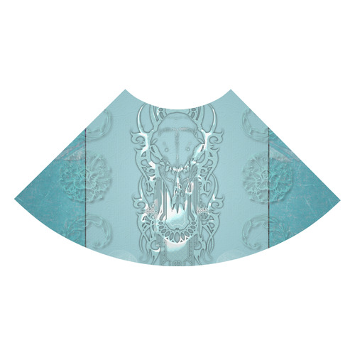 Soft blue decorative design 3/4 Sleeve Sundress (D23)