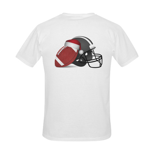 Santa Hat Football and Helmet Christmas Men's Slim Fit T-shirt (Model T13)