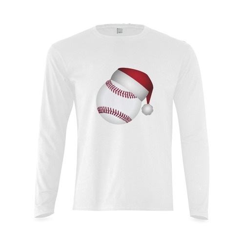 Santa Hat Baseball Christmas Sunny Men's T-shirt (long-sleeve) (Model T08)
