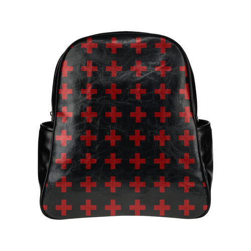 Crosses Punk Rock Style Multi-Pockets Backpack (Model 1636)