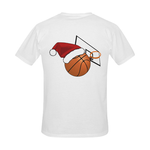 Santa Hat Basketball And Hoop Christmas Men's Slim Fit T-shirt (Model T13)