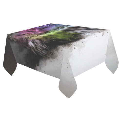 Abstract colorful owl Cotton Linen Tablecloth 52"x 70"