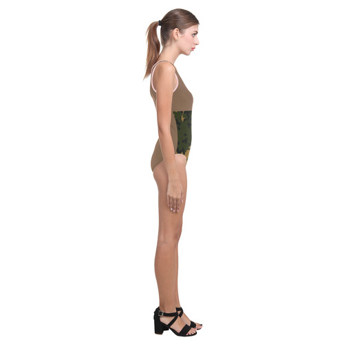 Vintage "Army Designers Fashion". Nice colors, perfect vintage patern. New arrival in our  Vest One Piece Swimsuit (Model S04)