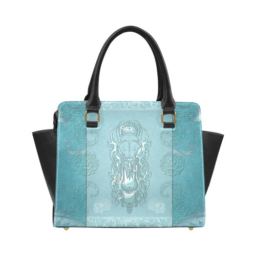 Soft blue decorative design Classic Shoulder Handbag (Model 1653)
