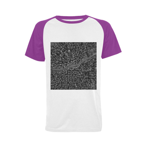 New! Fashion designers T-Shirt for Man. Elegant edition with nordic trees and purple. 100 % unique T Men's Raglan T-shirt Big Size (USA Size) (Model T11)