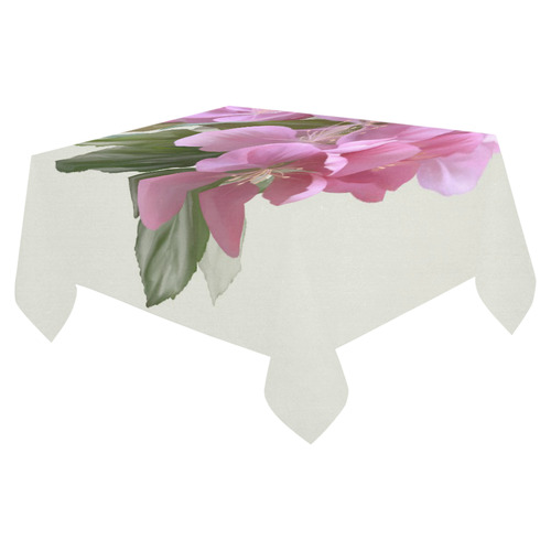 Pink Blossom Branch, watercolor Cotton Linen Tablecloth 52"x 70"