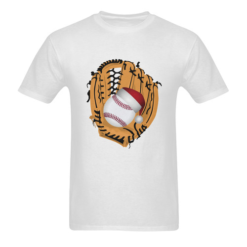 Santa Hat Baseball and Glove Christmas Sunny Men's T- shirt (Model T06)