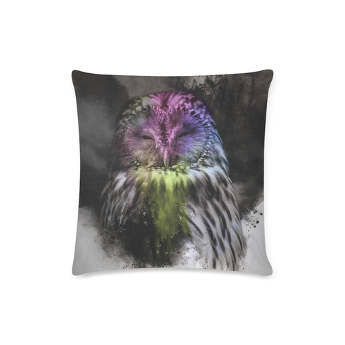 Abstract colorful owl Custom Zippered Pillow Case 16"x16" (one side)