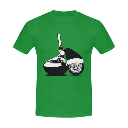 Santa Hat Golf Ball and Club Christmas Men's Slim Fit T-shirt (Model T13)