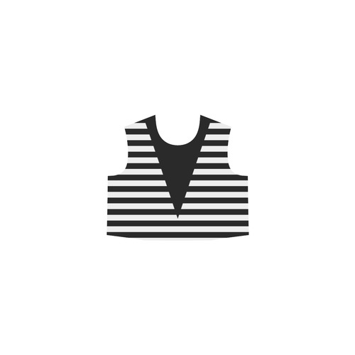 Geometric Style Black solid Stripes Big Triangle Eos Women's Sleeveless Dress (Model D01)
