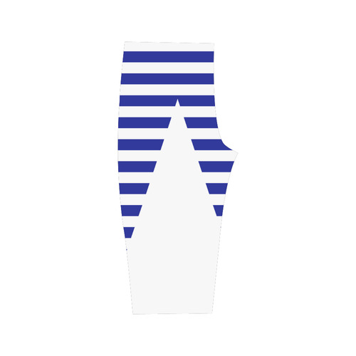 Geometric Style White solid Stripes Big Triangle Hestia Cropped Leggings (Model L03)