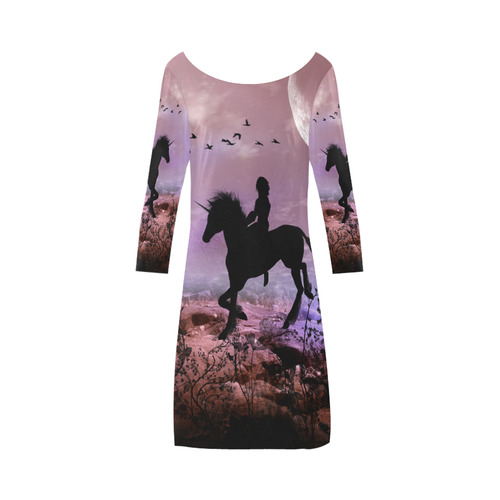 The unicorn with fairy Bateau A-Line Skirt (D21)