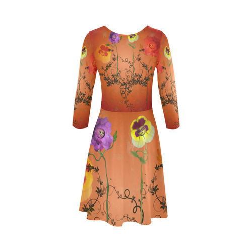 Fantasy flowers 3/4 Sleeve Sundress (D23)