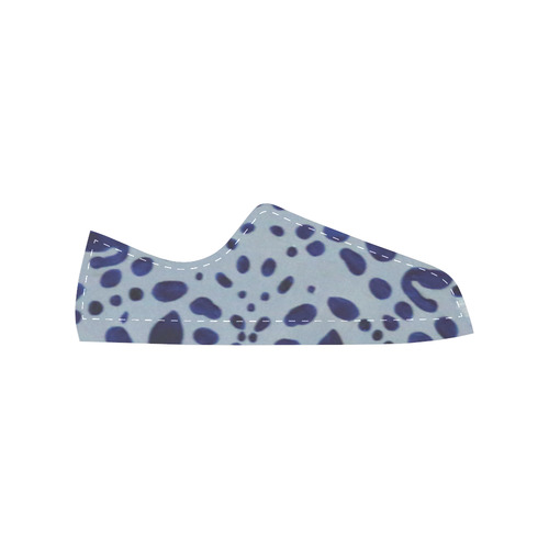 Ultramarine Jaguar Canvas Women's Shoes/Large Size (Model 018)