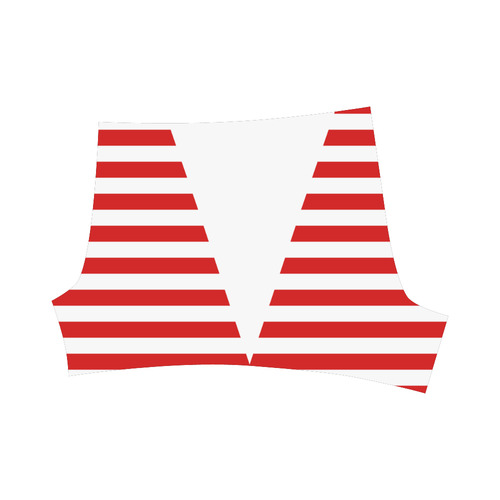 Geometric Style White solid Stripes Big Triangle Briseis Skinny Shorts (Model L04)