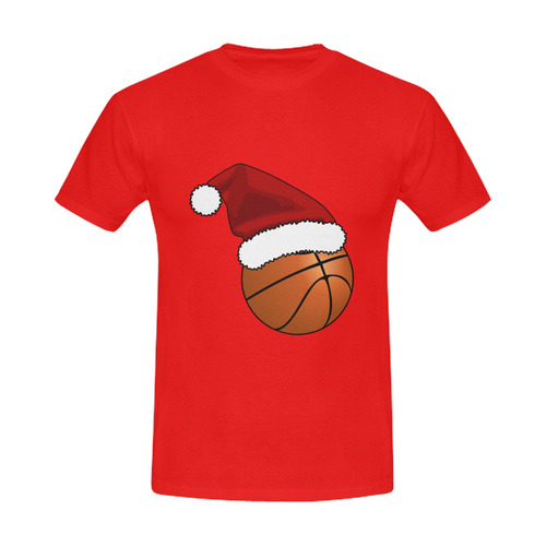 Santa Hat Basketball Christmas Men's Slim Fit T-shirt (Model T13)