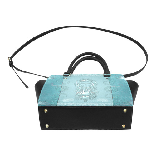 Soft blue decorative design Classic Shoulder Handbag (Model 1653)