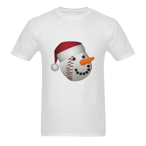 Santa Hat Baseball Cute Face Christmas Sunny Men's T- shirt (Model T06)
